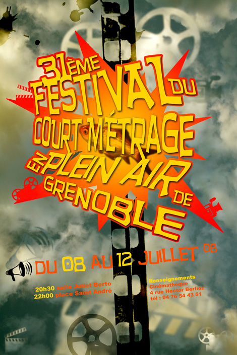 Affiches pour le festival de court métrage en plein air de Grenoble
