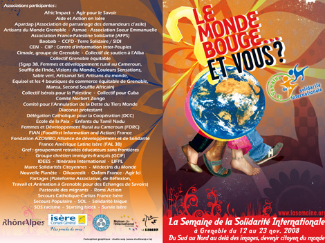Brochure pour la semaine de la solidarité internationale, année 2008